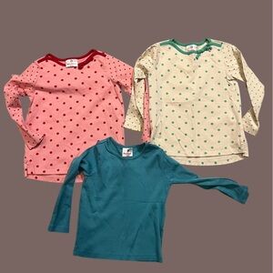 Hanna Andersson 3-Pack Girls’ Long Sleeve Tee Bundle – Size 100
